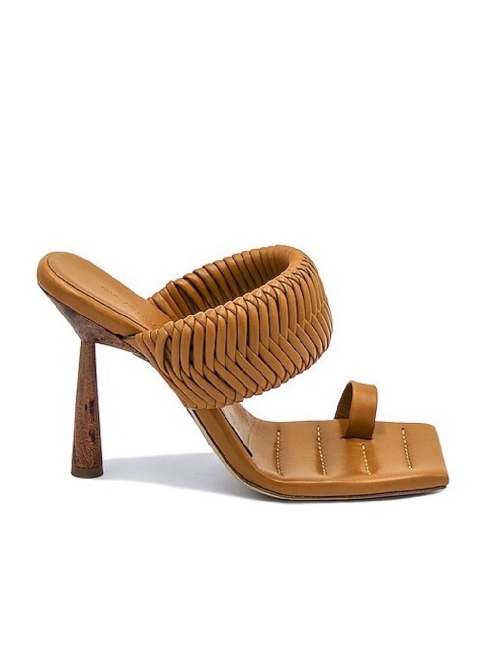 Gia Borghini Cognac Woven
Toe-Ring Mule Heel